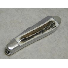 Bulldog Brand Germany Stag "1985 Old Dominion Knife Collectors" 3 Blade Dogleg Tapper Knife Bulldog Brand Germany Stag "1985 Old Dominion Knife Collectors" 3 Blade Dogleg Tapper Knife