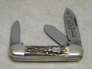Bulldog Brand Germany Stag "1986 Old Dominion Knife Collectors Association" 3 Blade Canoe Knife