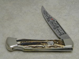 Fight'n Rooster Germany Stag "1988 Old Dominion Knife Collectors" Large Lockback Sodbuster Knife