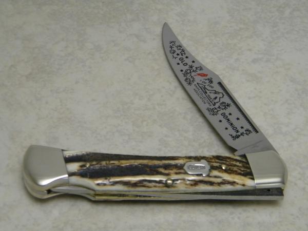 Fight'n Rooster Germany Stag "1988 Old Dominion Knife Collectors" Large Lockback Sodbuster Knife