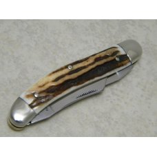Fight'n Rooster Germany Stag "1991 Old Dominion Knife Collectors" 2 Blade Serpentine Stockman Knife Fight'n Rooster Germany Stag "1991 Old Dominion Knife Collectors" 2 Blade Serpentine Stockman Knife