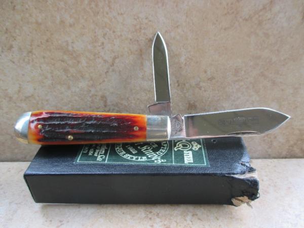 Queen #69 Teardrop Jack Knife in Amber Stag Bone Queen #69 Teardrop Jack Knife in Amber Stag Bone
