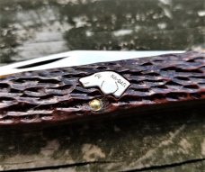 KABAR NICKEL SILVER DOG HEAD CHESTNUT BONE LARGE TEXAS TOOTHPICK 1980s KABAR NICKEL SILVER DOG HEAD CHESTNUT BONE LARGE TEXAS TOOTHPICK 1980s