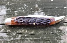 KABAR NICKEL SILVER DOG HEAD CHESTNUT BONE LARGE TEXAS TOOTHPICK 1980s KABAR NICKEL SILVER DOG HEAD CHESTNUT BONE LARGE TEXAS TOOTHPICK 1980s