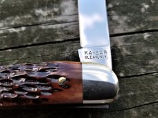 KABAR NICKEL SILVER DOG HEAD CHESTNUT BONE LARGE TEXAS TOOTHPICK 1980s KABAR NICKEL SILVER DOG HEAD CHESTNUT BONE LARGE TEXAS TOOTHPICK 1980s