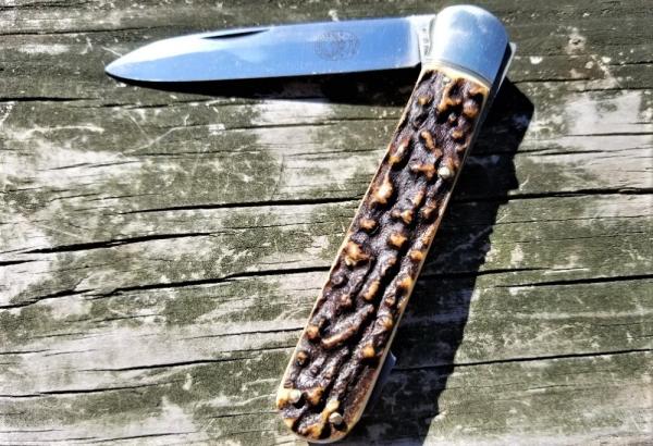 OLD RARE 1950's, 6070's HUGO KOLLER SINGLE BLADE LOCKBACK KNIFE AWESOME STAG.TIGHT!!!!!! OLD RARE 1950's, 6070's HUGO KOLLER SINGLE BLADE LOCKBACK KNIFE AWESOME STAG.TIGHT!!!!!!