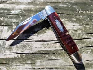 1970'S CASE XX  REDDISH JIGGED BONE 6 DOT 62055 MINT!! RARE CIGAR JACK DISCONTINUED PATTERN??!!!!