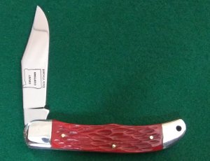Customized Schrade 124UH Red Jigged Bone 