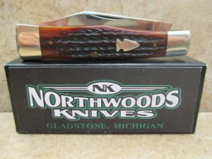 Northwoods Knives Gunstock Jack Knife in Itallian Jigged Bone 
