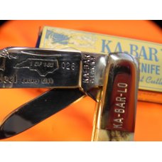 1984 Ka-Bar 2 Blade Dog Head Barlow Knife w/ Stag Handles -Tarheel Cutlery Club Etching -NOS & M/NM 1984 Ka-Bar 2 Blade Dog Head Barlow Knife w/ Stag Handles -Tarheel Cutlery Club Etching -NOS & M/NM