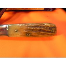 1984 Ka-Bar 2 Blade Dog Head Barlow Knife w/ Stag Handles -Tarheel Cutlery Club Etching -NOS & M/NM 1984 Ka-Bar 2 Blade Dog Head Barlow Knife w/ Stag Handles -Tarheel Cutlery Club Etching -NOS & M/NM