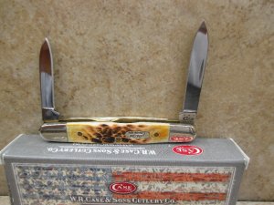 Case Eisenhower Pen Knife in Burnt Amber Bone   06263SS