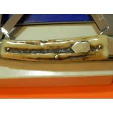 Vintage Bulldog Brand Whittler Pocket Knife w Great Stag Handles & Double Dog Head Frost Blade Etch Vintage Bulldog Brand Whittler Pocket Knife w Great Stag Handles & Double Dog Head Frost Blade Etch