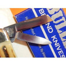 Vintage Bulldog Brand Whittler Pocket Knife w Great Stag Handles & Double Dog Head Frost Blade Etch Vintage Bulldog Brand Whittler Pocket Knife w Great Stag Handles & Double Dog Head Frost Blade Etch