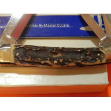 Vintage Bulldog Brand Whittler Pocket Knife w Great Stag Handles & Double Dog Head Frost Blade Etch Vintage Bulldog Brand Whittler Pocket Knife w Great Stag Handles & Double Dog Head Frost Blade Etch