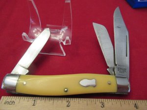 Schrade Yellow Delrin Stockman pattern # 881Y