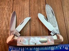 Bulldog Pearl 4 Blade Canoe Solingen Germany 1998 Stamp. Gorgeous! Bulldog Pearl 4 Blade Canoe Solingen Germany 1998 Stamp. Gorgeous!