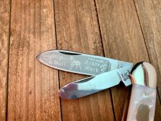 Bulldog Pearl 4 Blade Canoe Solingen Germany 1998 Stamp. Gorgeous! Bulldog Pearl 4 Blade Canoe Solingen Germany 1998 Stamp. Gorgeous!