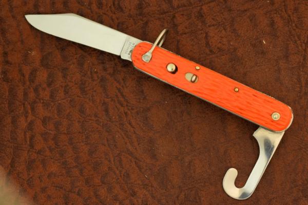 VINTAGE SCHRADE WALDEN 1950-1972 ORANGE PARATROOPERS SWITCH BLADE KNIFE (5792)