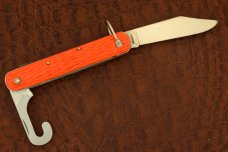 VINTAGE SCHRADE WALDEN 1950-1972 ORANGE PARATROOPERS SWITCH BLADE KNIFE (5792)