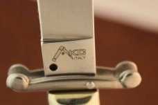 AKC ITALY HORN HANDLED SWITCH BLADE BUTTON KNIFE LOCK BACK STILLETTO NICE (5877)
