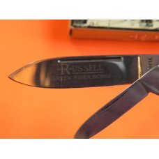 Russell (Green River Works) Barlow Knife w Brown Bone Handles +Blade Etch -Solingen Germany Russell (Green River Works) Barlow Knife w Brown Bone Handles +Blade Etch -Solingen Germany