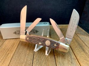 Boker Tree Brand Classic 5464 Brown Bone 4 Blade Congress, Solingen Germany Made