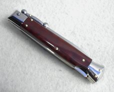 NEW OLD STOCK ITALIAN STILETTO 8" GENUINE SNAKEWOOD SWING GUARD KNIFE 