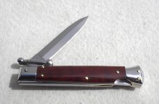 NEW OLD STOCK ITALIAN STILETTO 8" GENUINE SNAKEWOOD SWING GUARD KNIFE 