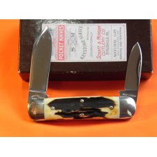 Schatt & Morgan Baby SunFish Pocket Knife w/ Presentation Stag Handles & Blade Etch -1 of 30 -NOS Schatt & Morgan Baby SunFish Pocket Knife w/ Presentation Stag Handles & Blade Etch -1 of 30 -NOS