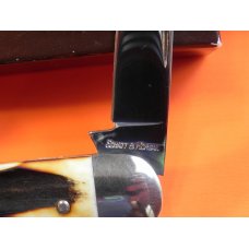 Schatt & Morgan Baby SunFish Pocket Knife w/ Presentation Stag Handles & Blade Etch -1 of 30 -NOS Schatt & Morgan Baby SunFish Pocket Knife w/ Presentation Stag Handles & Blade Etch -1 of 30 -NOS