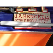J A Henckels Carving Set (Holl-O-Edge), Knife, Serving Fork & Sharpener +Stag Handles -NOS +Orig Box J A Henckels Carving Set (Holl-O-Edge), Knife, Serving Fork & Sharpener +Stag Handles -NOS +Orig Box