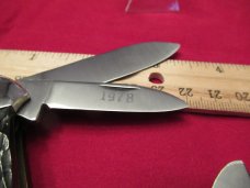 Rogers Wostenholm , England 1978  Bone Handle 3 Blade Canoe  For the NKCA 