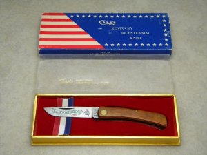 Case XX USA 1975 Wood P137 SS Kentucky Bicentennial Sodbuster Knife in Box