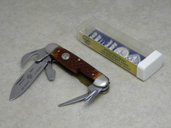 Ulster USA Jigged Delrin No. 1046 Official 5 Blade Deluxe Boy Scouts of America Knife in Tube Ulster USA Jigged Delrin No. 1046 Official 5 Blade Deluxe Boy Scouts of America Knife in Tube