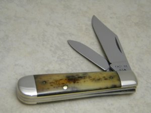 Case XX USA 10 Dot (1980) Smooth Appaloosa Bone A6235 1/2 Carbon Steel Jack Knife