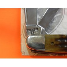 Case xx Roman Numeral 1994 3 Blade Whittler Knife w Jigged Greenish/Brown Bone Handles -MDL #SC06347 Case xx Roman Numeral 1994 3 Blade Whittler Knife w Jigged Greenish/Brown Bone Handles -MDL #SC06347