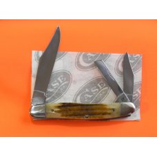 Case xx Roman Numeral 1994 3 Blade Whittler Knife w Jigged Greenish/Brown Bone Handles -MDL #SC06347 Case xx Roman Numeral 1994 3 Blade Whittler Knife w Jigged Greenish/Brown Bone Handles -MDL #SC06347