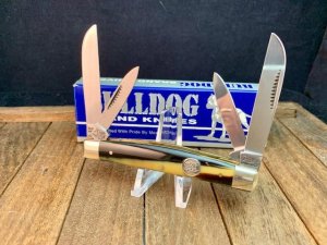 Bulldog 4 Blade Congress In Striking Coon Stripe Celluloid Fighting Bulldog Stamp ’95 SHARP LOOKING!