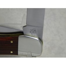 Case XX USA 2001 Wood 6265 SS Folding Hunter Knife - NIB w/Leather Pouch