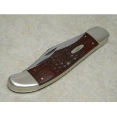 Case XX USA 2001 Wood 6265 SS Folding Hunter Knife - NIB w/Leather Pouch