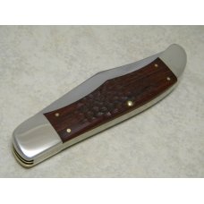 Case XX USA 2001 Wood 6265 SS Folding Hunter Knife - NIB w/Leather Pouch