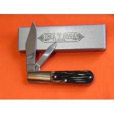 Vintage Boker 2 Blade Barlow with Grooved Bone Handles In Original Box -NM & NOS Vintage Boker 2 Blade Barlow with Grooved Bone Handles In Original Box -NM & NOS