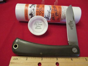 Great Eastern OD Green Linen Micarta Farm & Field Tool BullBuster Pattern # 215119