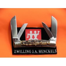 Vintage J A Henckels Premium Stag 4 Blade Congress Knife (MDL# 1931) w Great Stag Handles -NOS Vintage J A Henckels Premium Stag 4 Blade Congress Knife (MDL# 1931) w Great Stag Handles -NOS