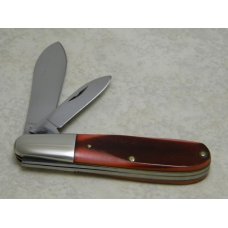 Robeson ShurEdge USA 521168 Saw Cut Strawberry Delrin 2 Blade Barlow Knife c.1960's