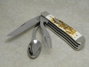 Case XX USA 2012 Amber Bone 6254 HB SS Take Apart Hobo Trapper Knife