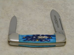 Case XX USA 2006 Blue Bone 62132 SS Limited Edition 1 of 3000 Baby Butterbean Mini Canoe Knife