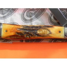 Case xx 1988 Dog Leg Trapper Pocket Knife with Super Stag Handles & Fox Blade Etch -NOS and MINT