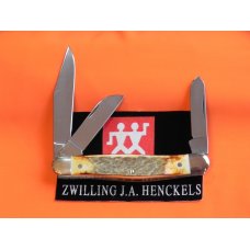 Vintage J A Henckels 3 Blade Stockman Pocket Knife (HK-3-S) w Stag Handles -NOS Vintage J A Henckels 3 Blade Stockman Pocket Knife (HK-3-S) w Stag Handles -NOS
